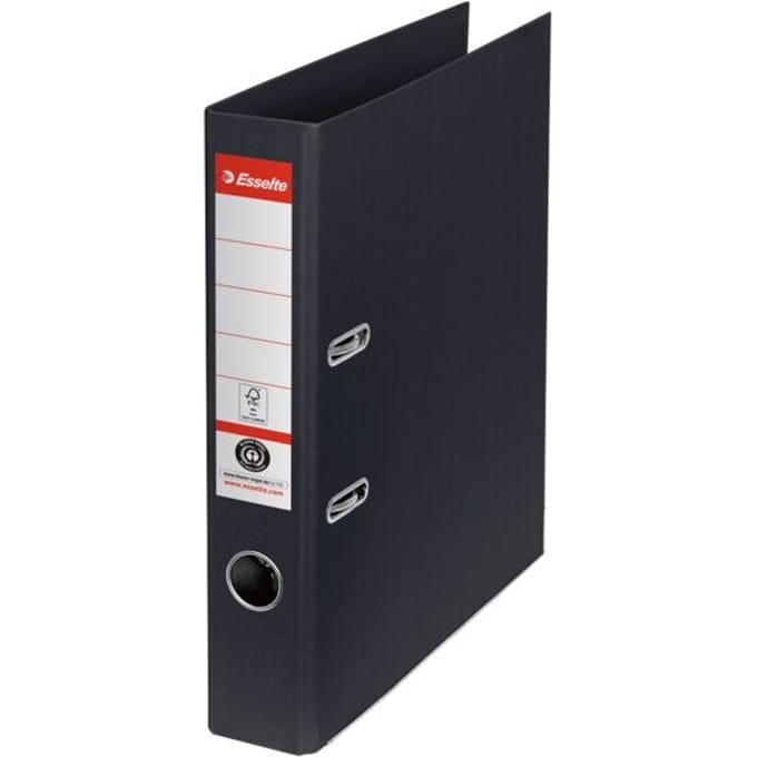 Esselte No. 1 Ordner A4 - Rugbreedte van 50mm - 100% Gerecycled Karton - Zwart
