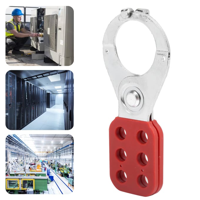 Lockout Hasp Staal Multiplayer Management Slot 6 Gaten Interlock 1.5in Binnendiameter Bek white