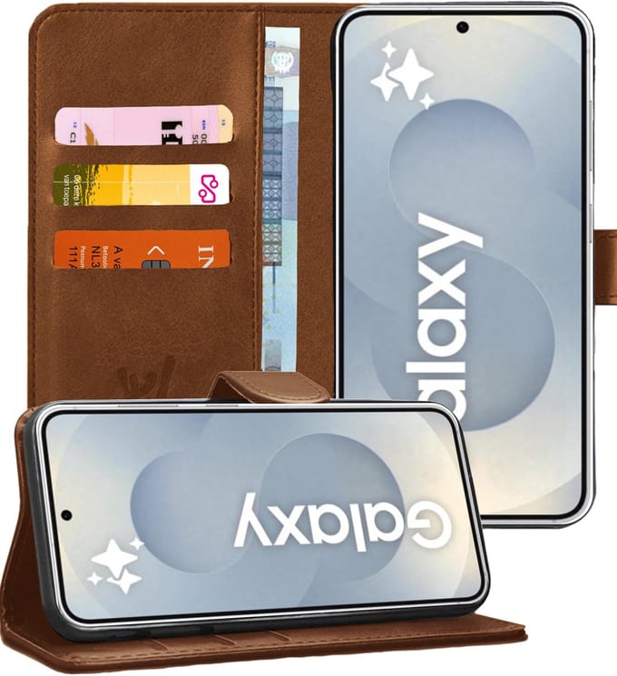 Hoesje geschikt voor Samsung Galaxy S25 Plus - Portemonnee Book Case Bruin