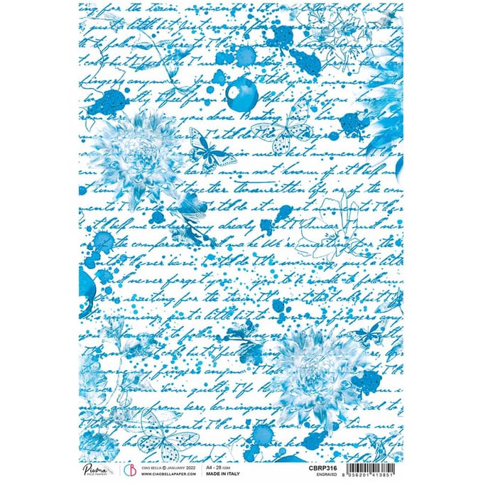 Motief strozijde "Indigo Scripts"