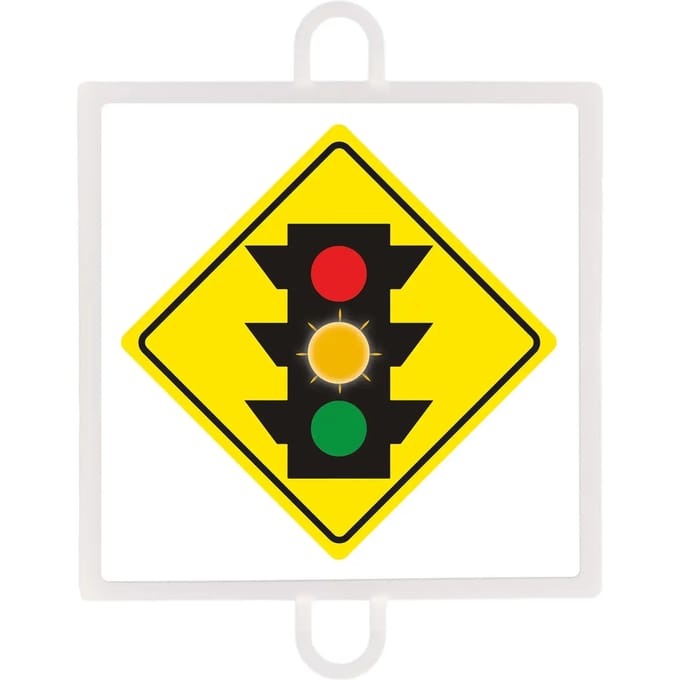 Waarschuwingsbord nr. 2 (oranje verkeerslicht)