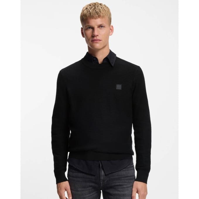BOSS Trui Anion Zwart - Maat XL - Heren - Pullovers