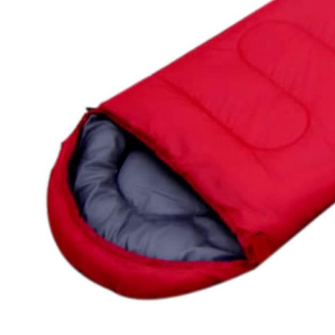Camping Slaapzak met Capuchon Envelopstijl Comfortabel Warm voor Backpacken Reizen Buiten red