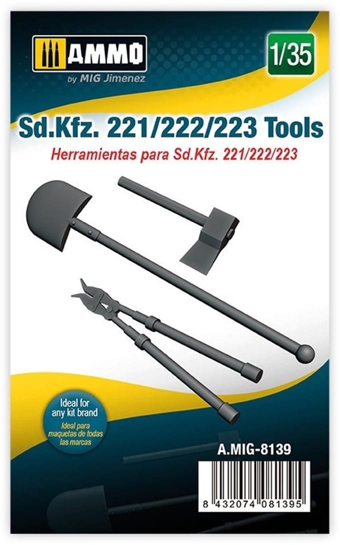 AMMO by Mig Jimenez Modelbouwpakket - AMMO MIG 8139 SD.KFZ. 221/222/223 Tools Resin onderdeel - 1:35 - Modelbouw