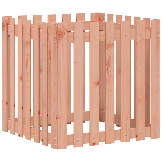 vidaXL - Plantenbak - met - hekontwerp - 70x70x70 - cm - massief - douglashout