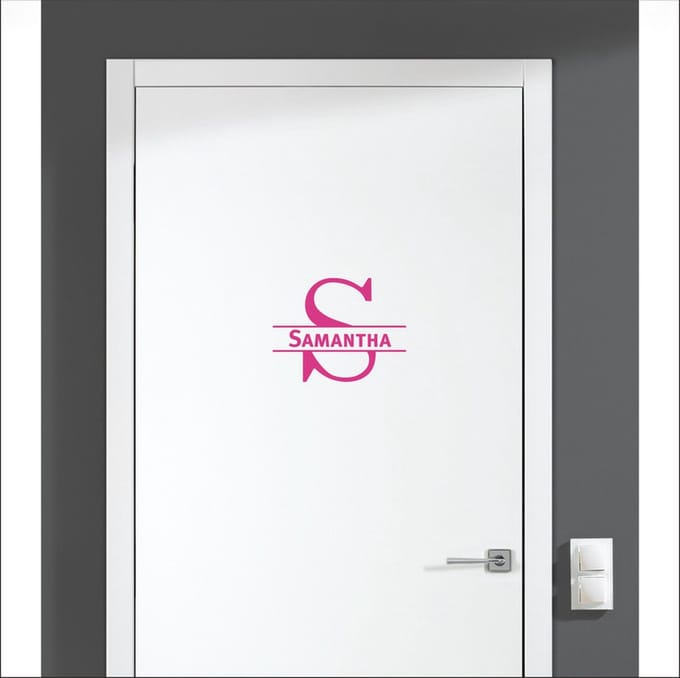 Deursticker Met Naam -  Samantha - Roze