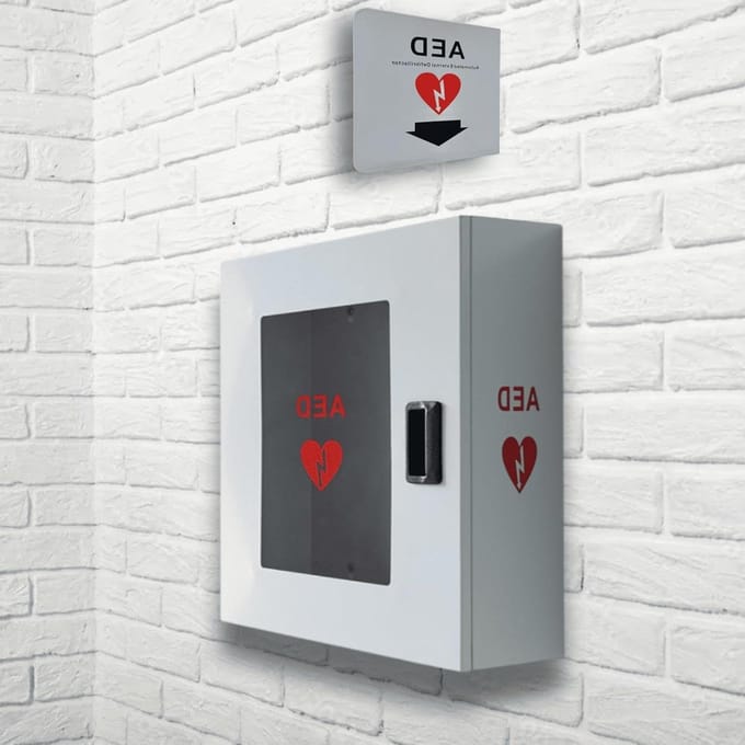 AED Opslagkast - Noodkast EHBO - Levens Redden - Universele Toepassing - 388 cm - Wit