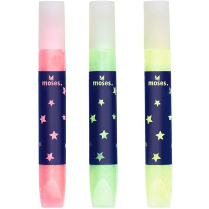 Kerst glitter lijmstift glow in the dark set van 3
