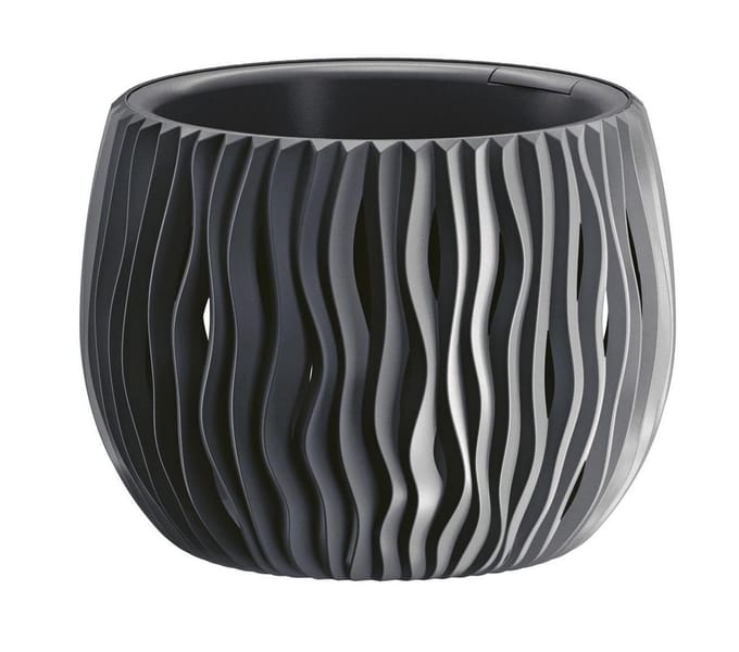 Bloempot met Prosperplast Sandy Bowl inzet DSK180 S433 decoratief antraciet