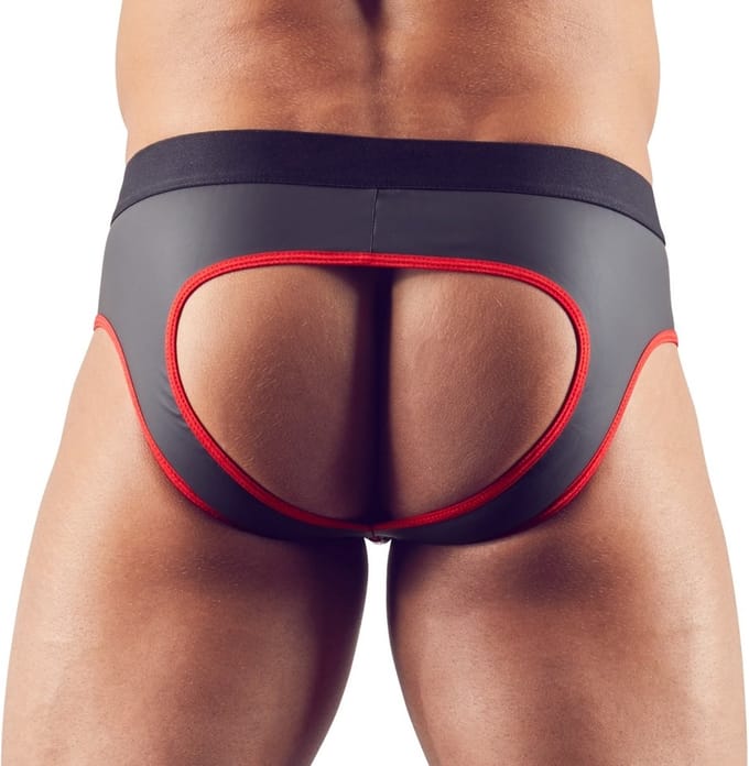 Slip Met Open Achterkant - Zwart/Rood