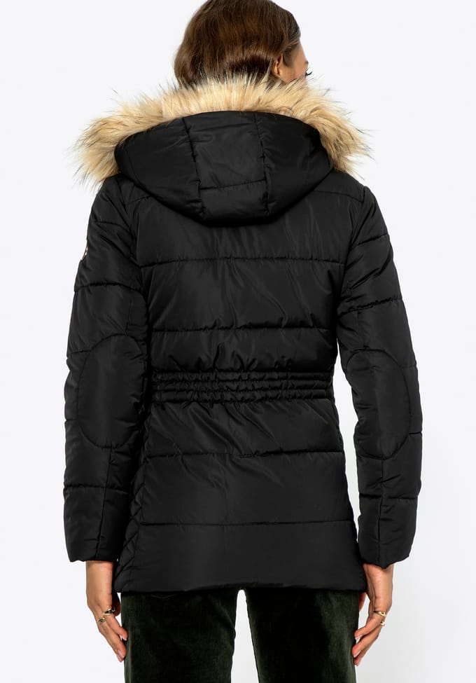 Wittchen Dames Gewatteerde Jas met Monogram Zwart Polyester