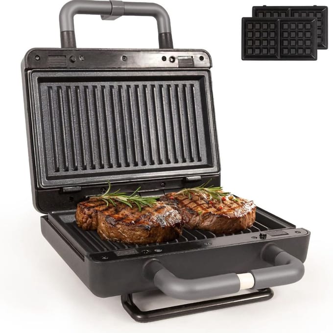 Elektrische Grill - Contactgrill Panini - Snelle Maaltijden - Dubbele Grill Oppervlak