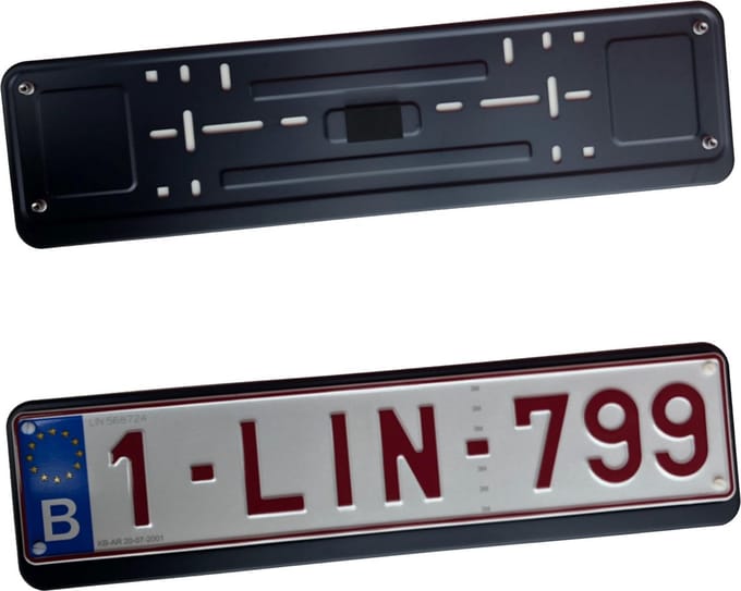 Lin.799 Nummerplaathouder - zwart aluminium voor 520x110mm België