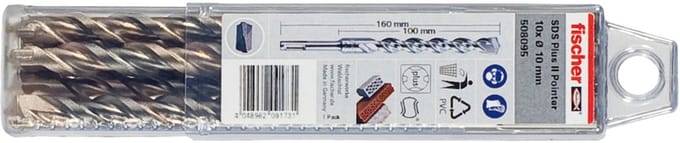 Fischer 10x hamerboor SDS Plus II Pointer 12/100/160 QP - 531868