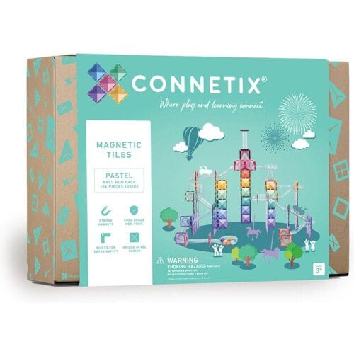 CONNETIX - Magnetisch Tegels - Pastel Ball Run Pakket - 106 Stuks - Magnetisch Speelgoed