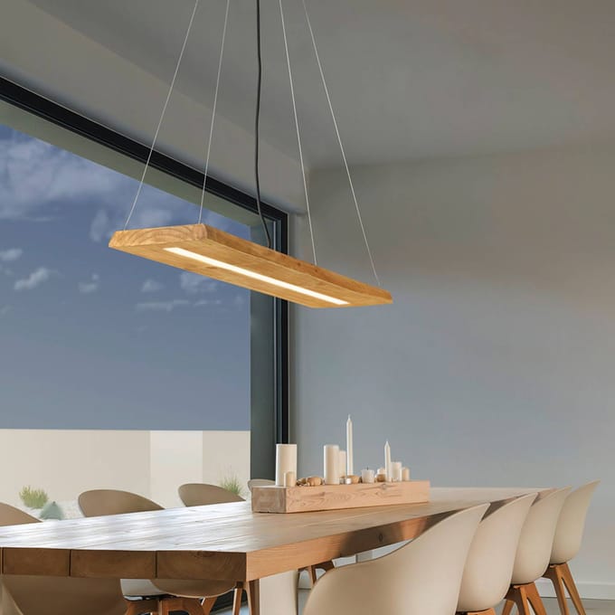 Trio Lighting Brad LED hanglamp van hout