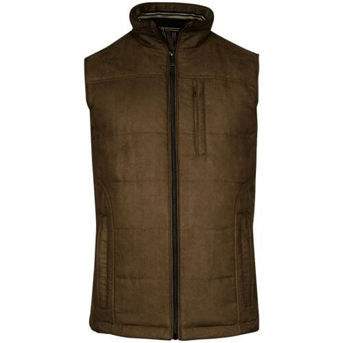 Baileys Body-Warmer Allover Subtle Patterned Suedine Fabric Donker Zand / male
