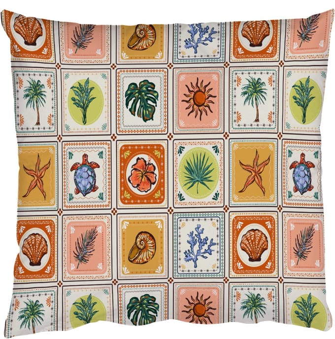 Sierkussens - Kussentjes Woonkamer - 40x40 cm - Kust - Zee - Zomer - Multi
