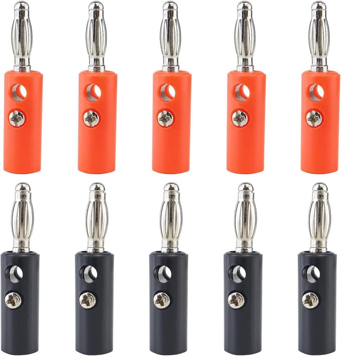 10 stuks 4 mm banaanstekker Jack zwart en rood