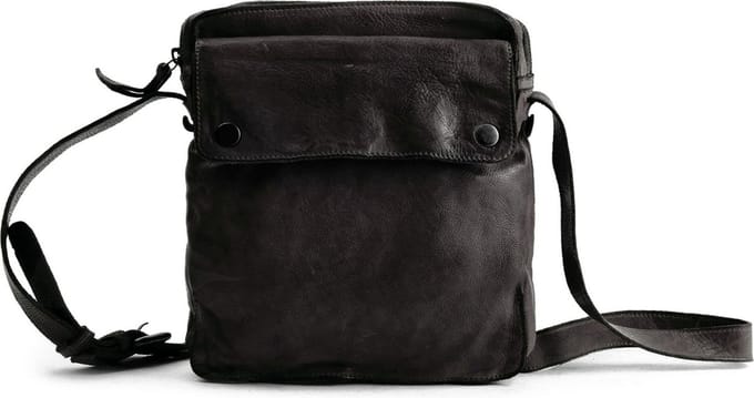 HAROLD'S Leren Schoudertas Submarine Crossbag Black Zwart