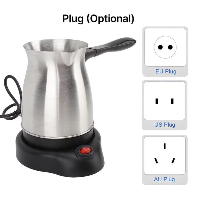 Machine à café turque électrique avec cafetière de 600 ml/20 oz Machine à expresso multifonctionnelle Thé US plug noir/argenté