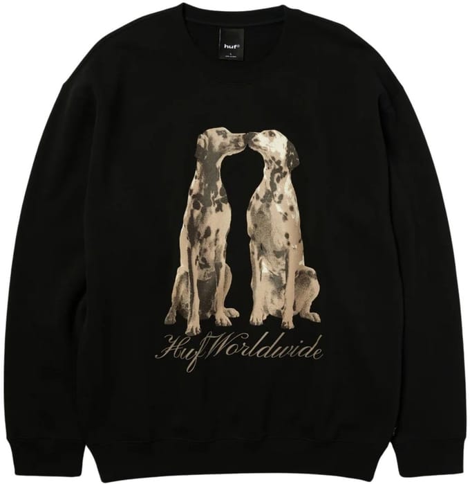 HUF Dogged Crew Casual sweater heren Zwart M