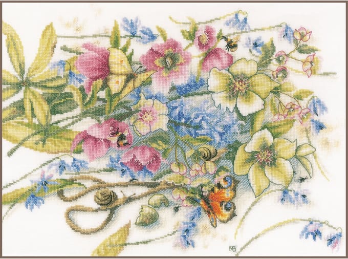 Lanarte - Telpakket kit - Helleborus en vlinders - PN-0186136