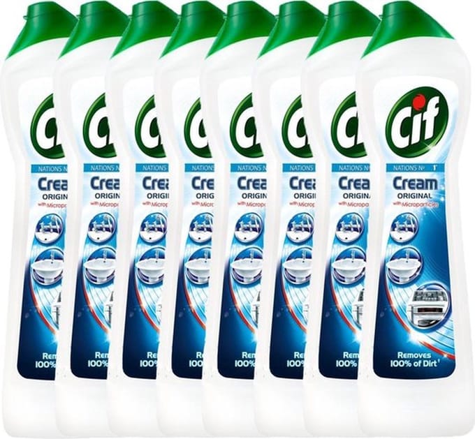 CIF Cream Original - 8 x 500 ml - Schuurmiddel - Voordeelverpakking