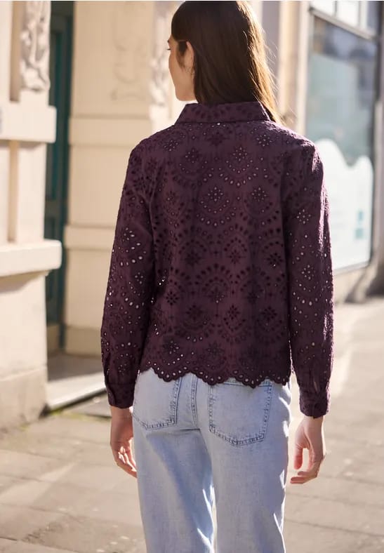 Blouse met lange mouwen en shiffleypatroon