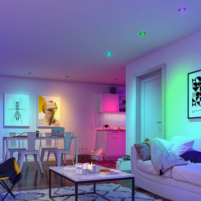 Paulmann Coin Base LED inbouwspot zwart 3 RGBW ZigBee