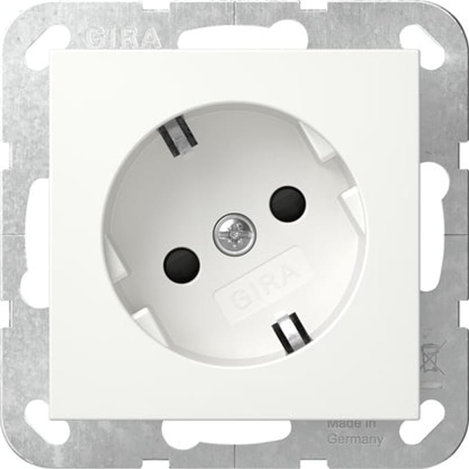 Gira Systeem 55 Schuko Stopcontact 30° Gedraaid Veiligheid Plus - 441803