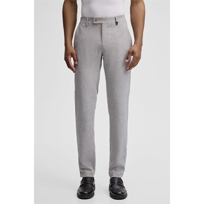 Chino Code met linnenaandeel, blauw gemêleerd