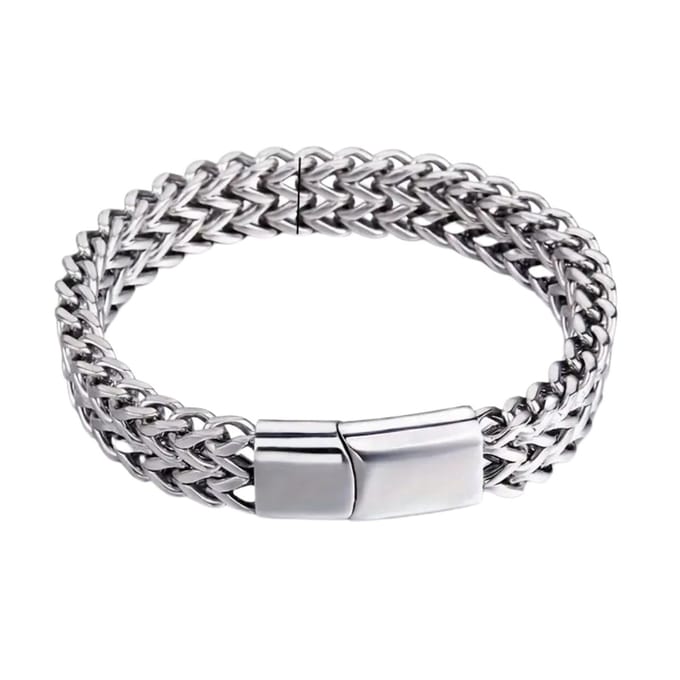 Nivard Armband - Staal - Nep Zilver - Heren - 21cm