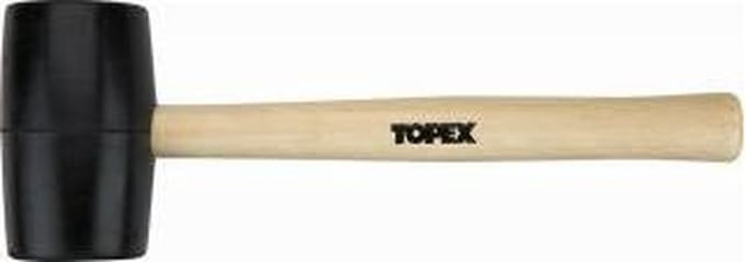 Topex Serie - Rubber Hamer - 50mm - 340g - Houten Steel