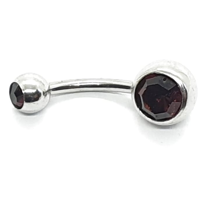 Navel Piercing - Zilver Met Steentjes