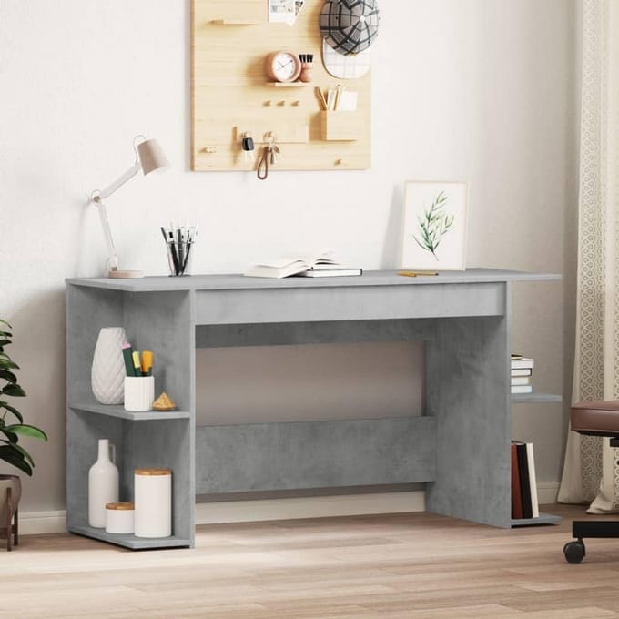 Bureau met Betonlook Ontwerp 140x50 cm Werklaptoptafel