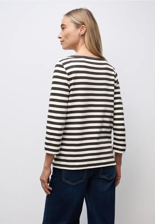 Gestreept boothals shirt