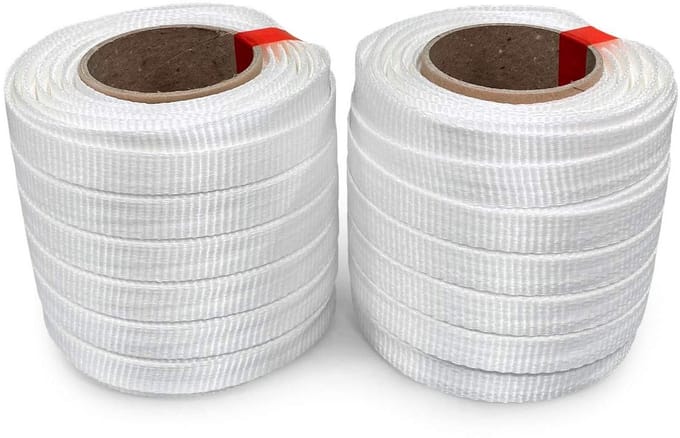 Geweven Koord Riem - Polyester Band - Verpakking Vastzetten - Hoge Breeksterkte - 2 Rollen - Wit