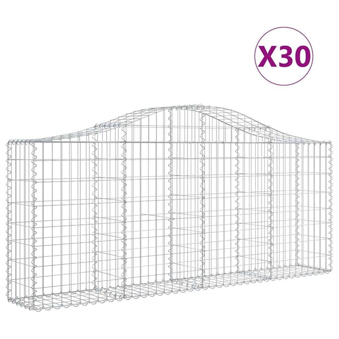vidaXL Schanskorven 30 st gewelfd 200x30x80/100 cm ijzer