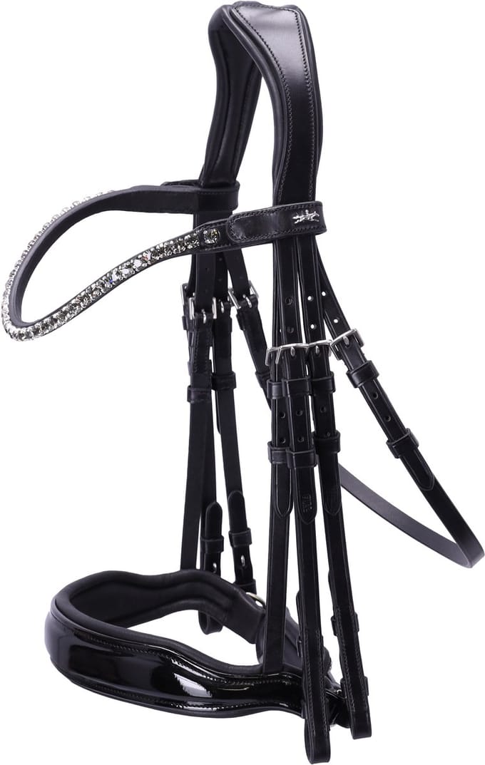 Schockemöhle Stang en Trens Hoofdstel Milazzo - Black Patent - Cob