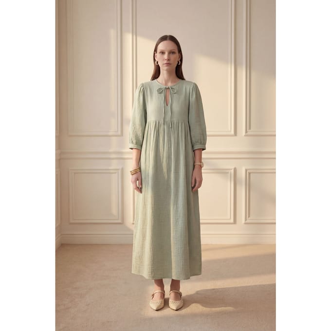 Maxi-jurk met strikdetail en losse pasvorm
