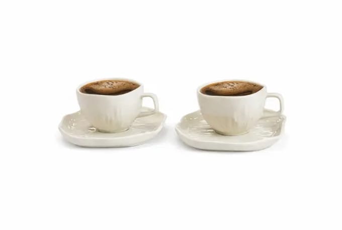 Cermico Espressokoppenset - 12-delig - 90 ml - Beige