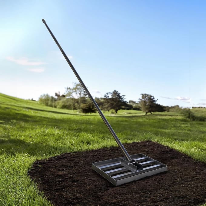 Gazon Hark - Nivelleerhark Bodem - Tuin Egaliseren - Verstelbare Handgreep - 198 cm Lengte