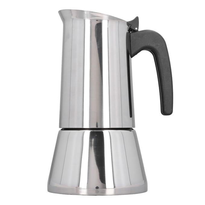 Koffiezetapparaat voor op het fornuis 430 Roestvrij staal Draagbare Koffiezetpot voor op het fornuis voor Inductiekookplaten 9 4 Cup white