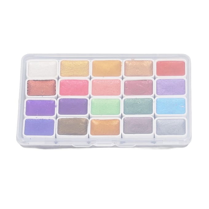 Glitter Aquarelverf Set Parelmoer Oplosbare Metallic Kleuren Aquarelverf voor Glans gray