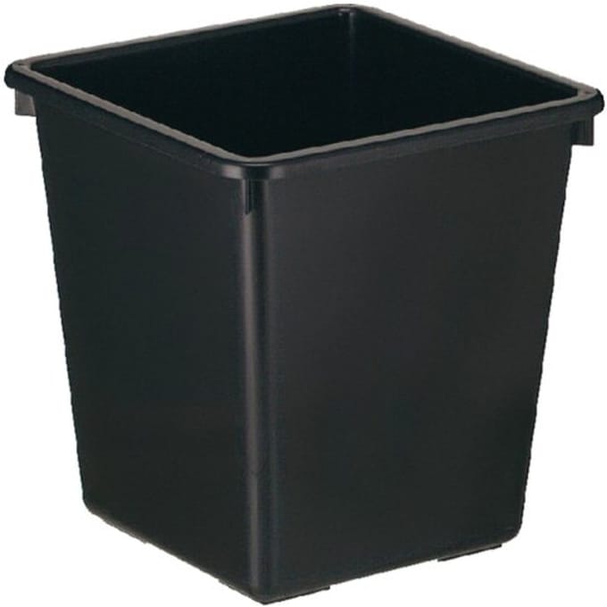 V-Part - Vierkant tapse papierbak 21 liter - Polypropylene - zwart - Prullenbak