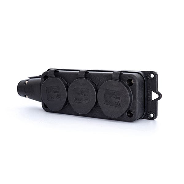 Power Solid 3-weg stopcontact IP44 zwart (Europese Stekkerdoos) - PWC163VR
