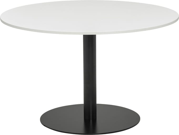 T60 Kolomtafel rond - 100x100 cm - Wit / Zwart frame