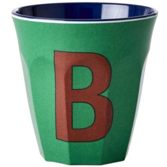 Rice melamine beker medium letter b forest green