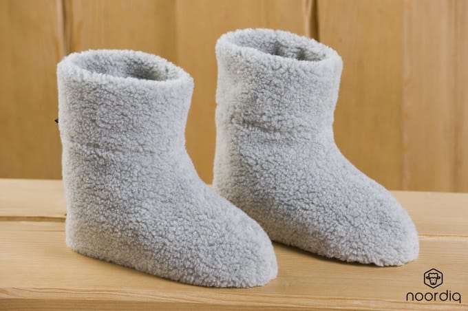Noordiq - Merino Wollen Sloffen - Lichtgrijs - Maat 37/38